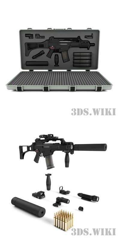 H&K G36C德国制造全自动突击步枪3D模型（FBX,MAX）