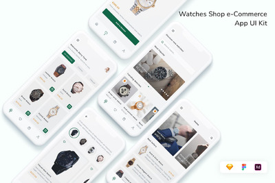 手表电商 App UI Kit (FIG,SKETCH,XD)