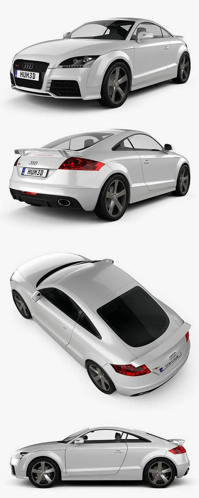 奥迪 TT RS 2009 汽车跑车3D模型下载 (MAX,3DS,FBX,OBJ,C4D,LWO)