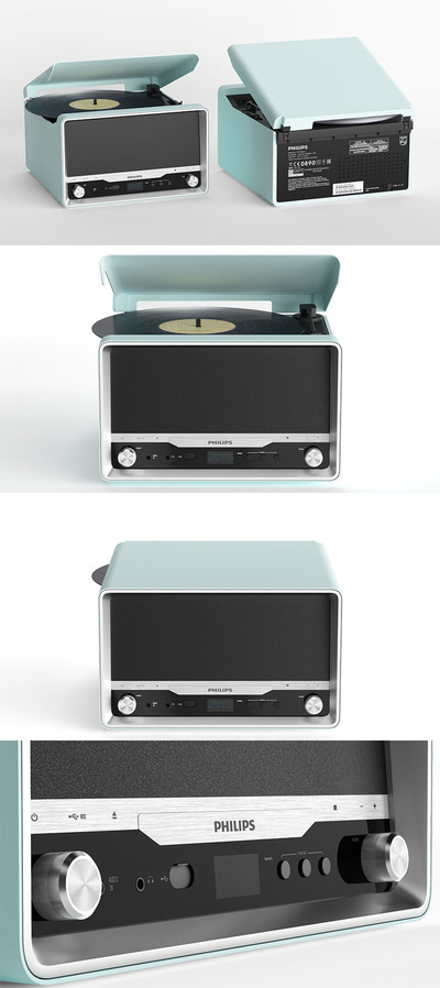 时尚的飞利浦黑胶唱片机3D模型下载(MAX,FBX)