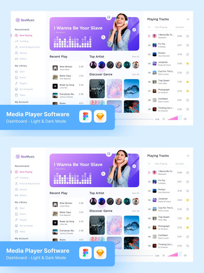 音乐播放 APP UI kits 模板 (FIG)