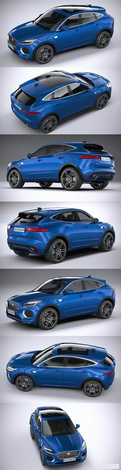 捷豹 E-Pace R-Dynamic 2021 汽车3D模型 (MAX,FBX,OBJ,BLEND,TEX,3D Models)