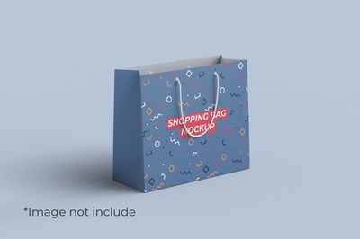 购物袋包装设计左视图样机 [psd]