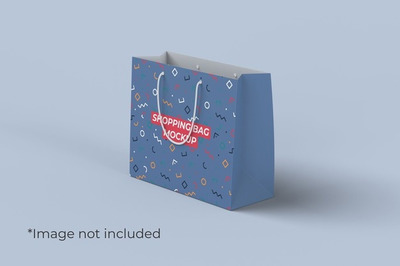 购物袋包装设计右视图样机 [psd]