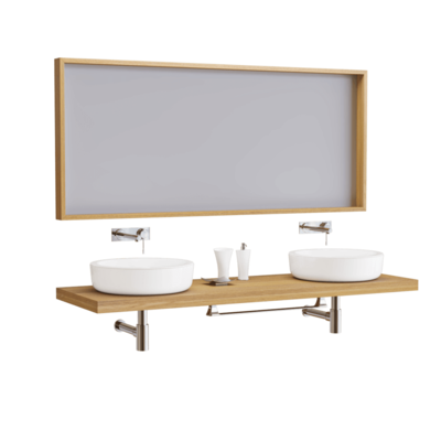 双人白色陶瓷洗手台3D模型（OBJ,FBX,MAX）