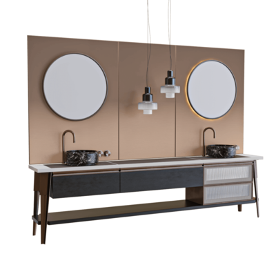 双人大理石洗手台3D模型（OBJ,FBX,MAX）