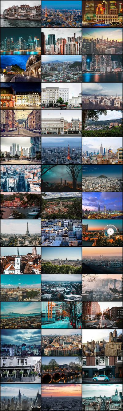 适合3D场景的多种街道城市窗外背景图片下载（JPG）