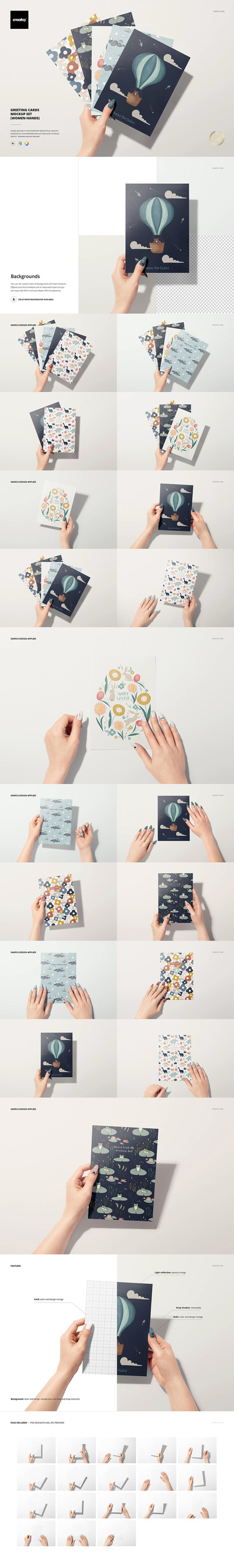 手握贺卡展示样机集 (psd)