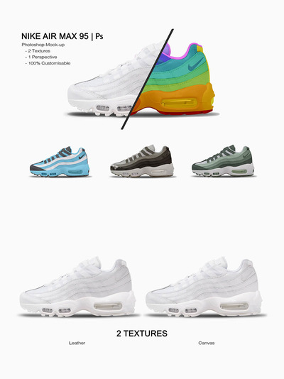 耐克Air Max 95运动鞋设计样机 (psd)