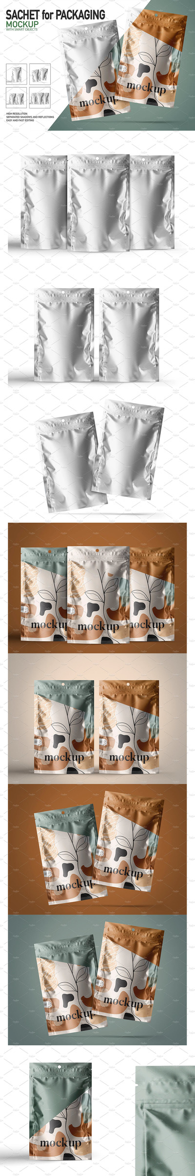 零食袋包装袋设计样机 (psd)