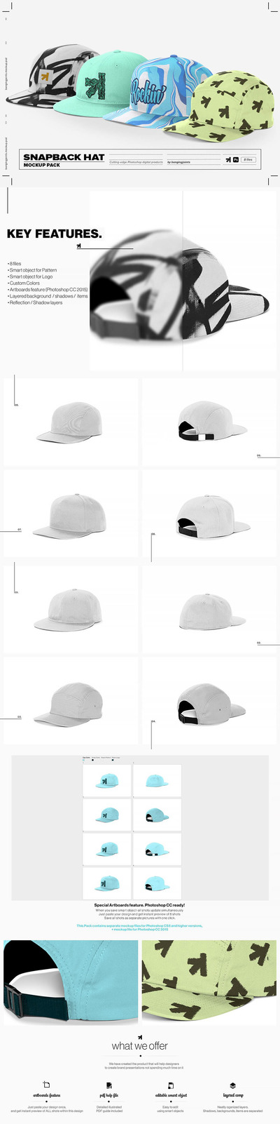 棒球帽外观品牌设计样机 (psd)