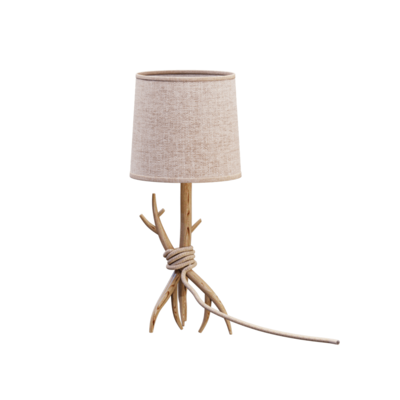 Sabina树枝形木质支架布艺灯罩台灯3D模型（OBJ,FBX,MAX）