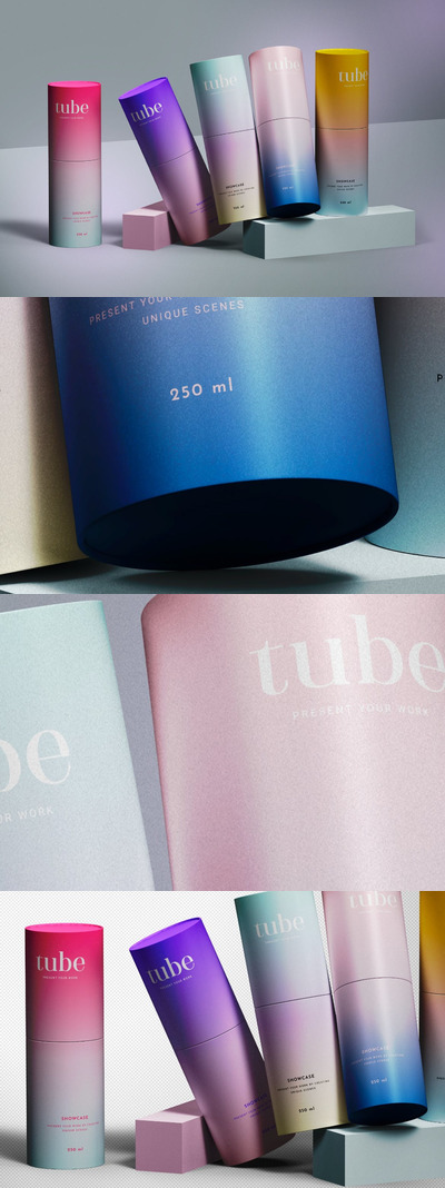 纸管盒子设计展示样机 (PSD)