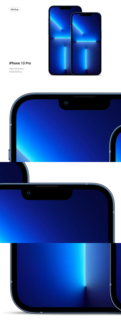 iPhone 13 Pro 简单效果手机样机 (PSD)