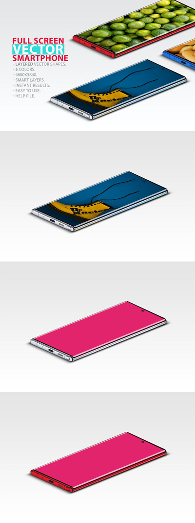 全面屏手机设计展示样机 (PSD)