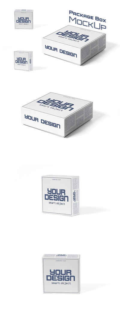 3 个包装盒样机 (PSD)