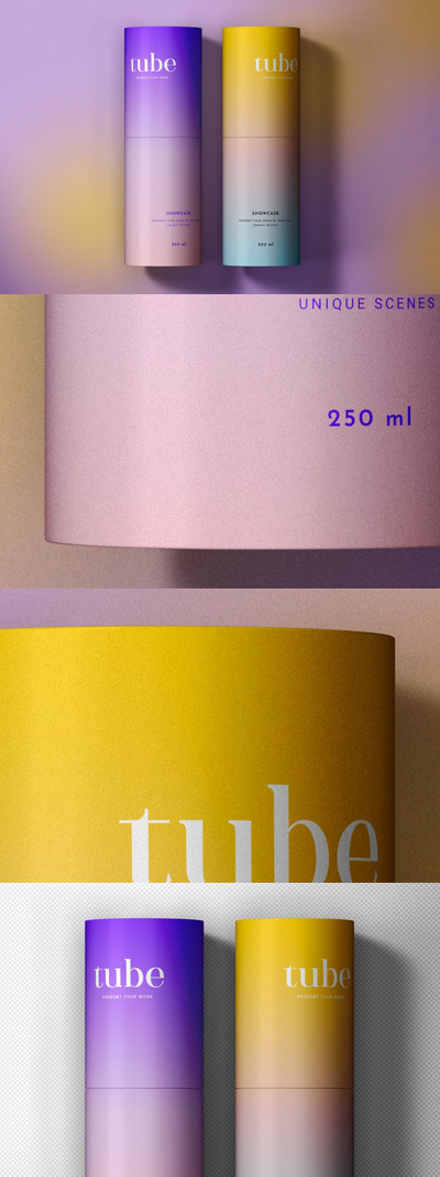 纸管盒子设计展示样机 (PSD)