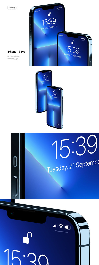 高端iPhone 13 Pro手机展示模型样机(PSD)