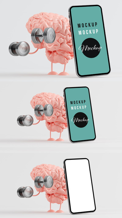高端大脑与手机展示样机(PSD)