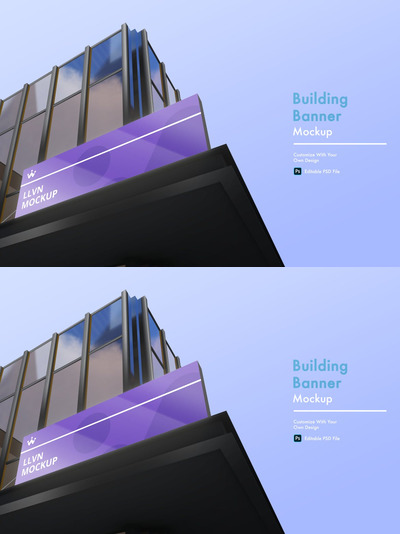 高楼横幅广告牌模型(PSD)