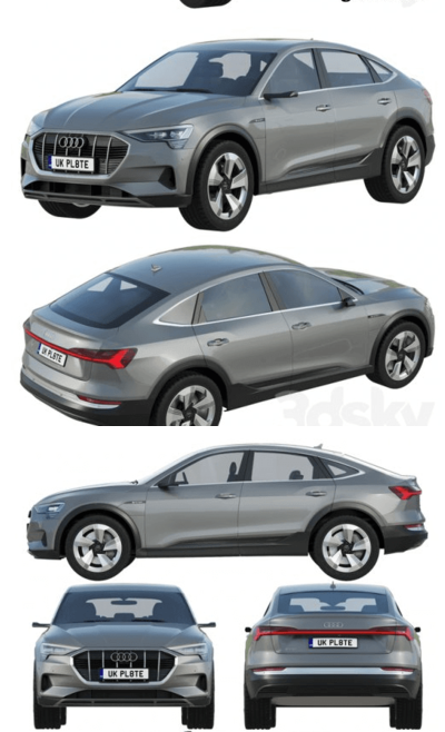 奥迪 e‑tron Sportback 3D汽车电动车模型下载（fbx,max,obj）