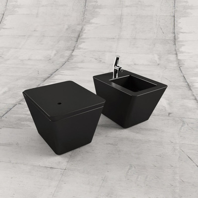 黑色马桶和坐浴盆3D模型（OBJ,FBX,MAX）