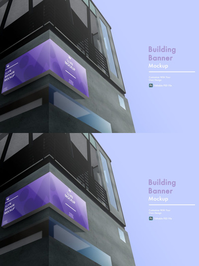 简洁的现代广告牌模型(PSD)