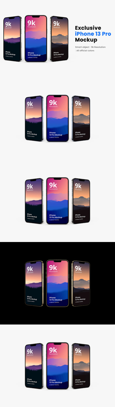 新款iPhone13Pro手机产品模型4.0 (PSD)