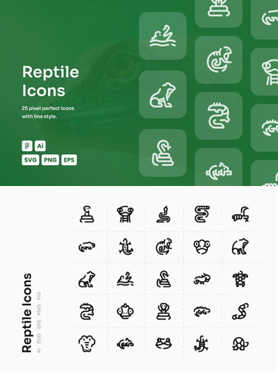 爬行动物图标下载 (AI,EPS,FIG,PNG,SVG)