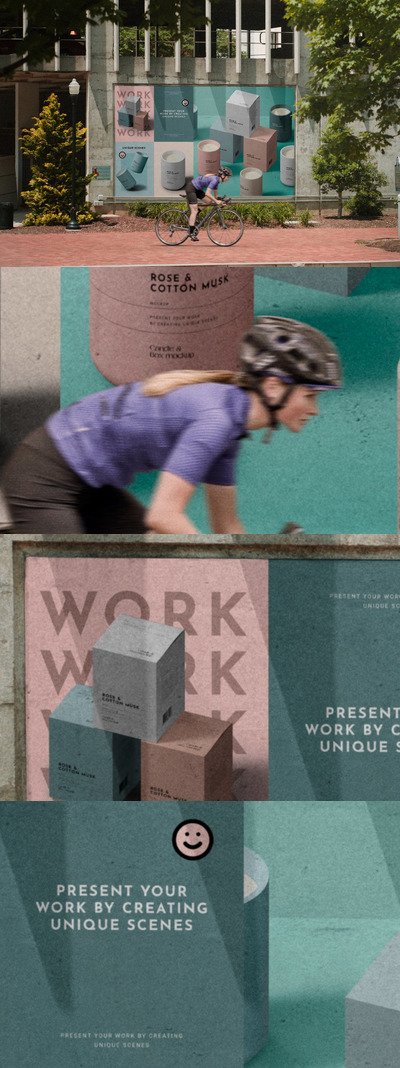 街头广告牌海报模型