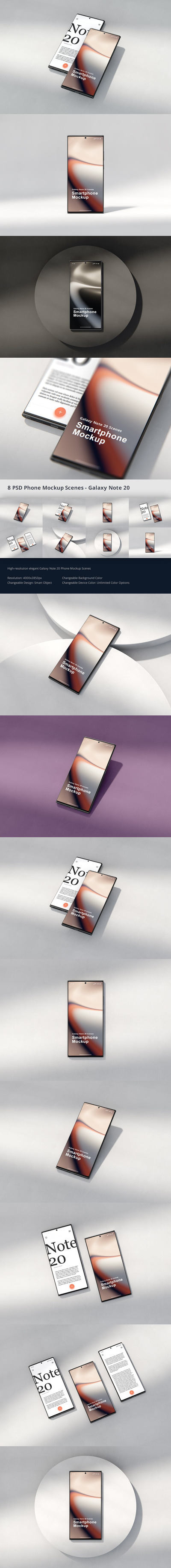 手机Galaxy Note20 屏幕场景模型