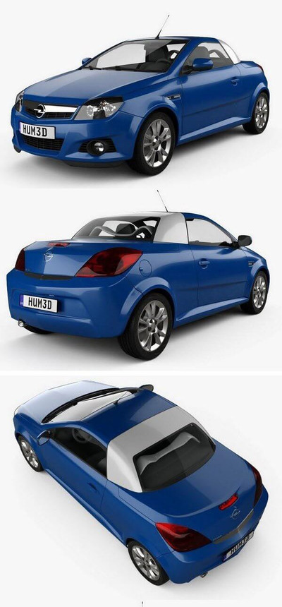 欧宝 Tigra TwinTop 20043D模型下载 (MAX,3DS,FBX,OBJ,C4D,LWO)