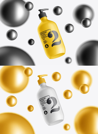 高端沐浴露包装模型