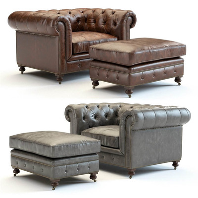 Kensington单人皮革沙发3D模型（OBJ,FBX,MAX）