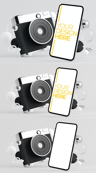 高端的相机与手机组合模型
