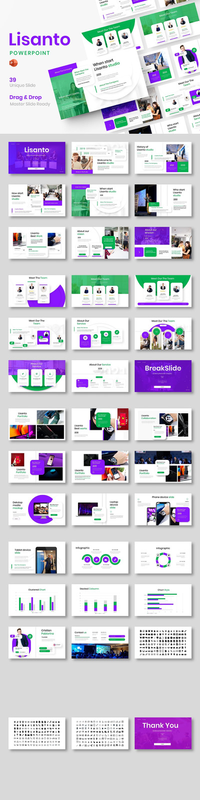 高品质的时尚高端商业提案powerpoint幻灯片演示模板（pptx）