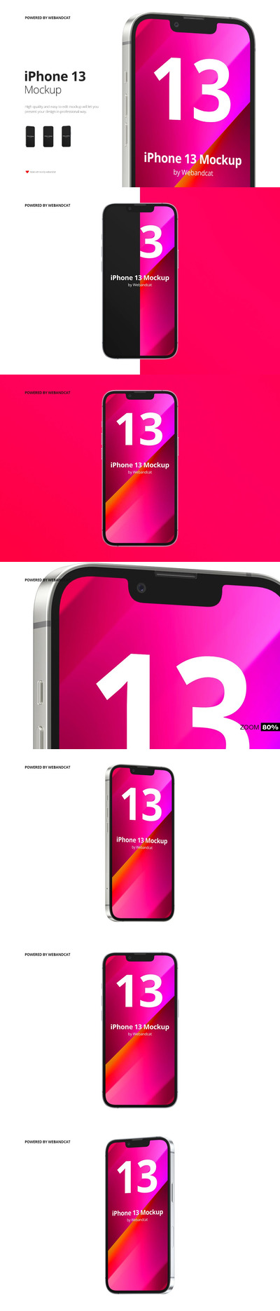 高品质的iPhone 13 APP UI样机展示模型mockups