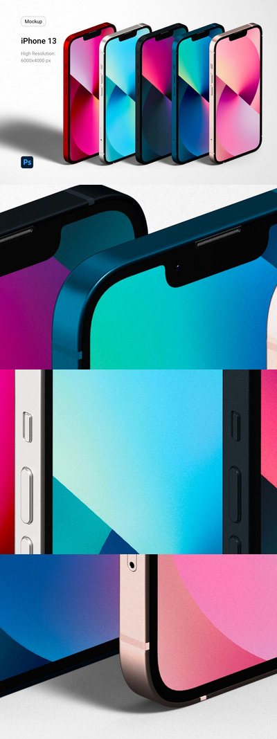 新款iPhone 13手机样机(PSD)