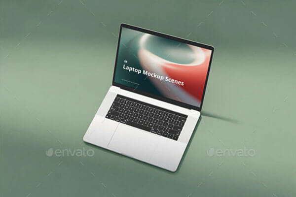 Macbook笔记本电脑样机场景 (psd)