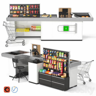 收银台3D模型（OBJ,FBX,MAX）