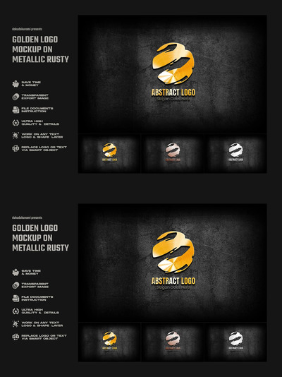 金色金属材质logo模型(PSD)