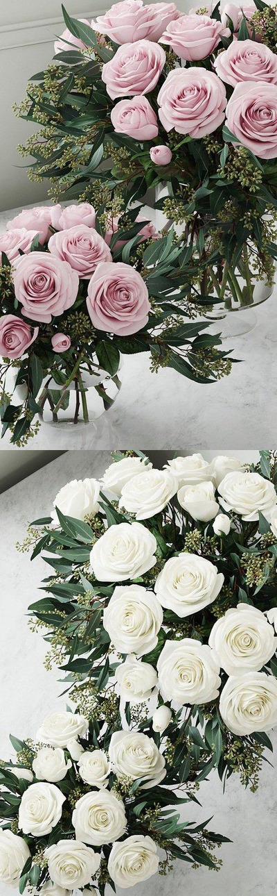 玫瑰花花束绿植植物3D模型下载 (FBX,OBJ,MAX)