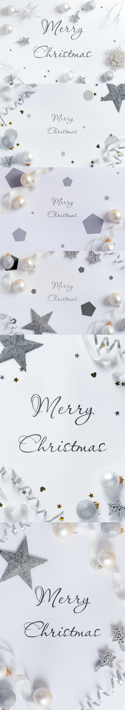 银色圣诞快乐字体样式(PSD)