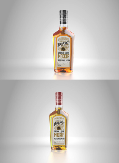 彩色液体玻璃瓶模型(PSD)