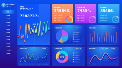 简约销售大数据统计可视化监管后台UI界面