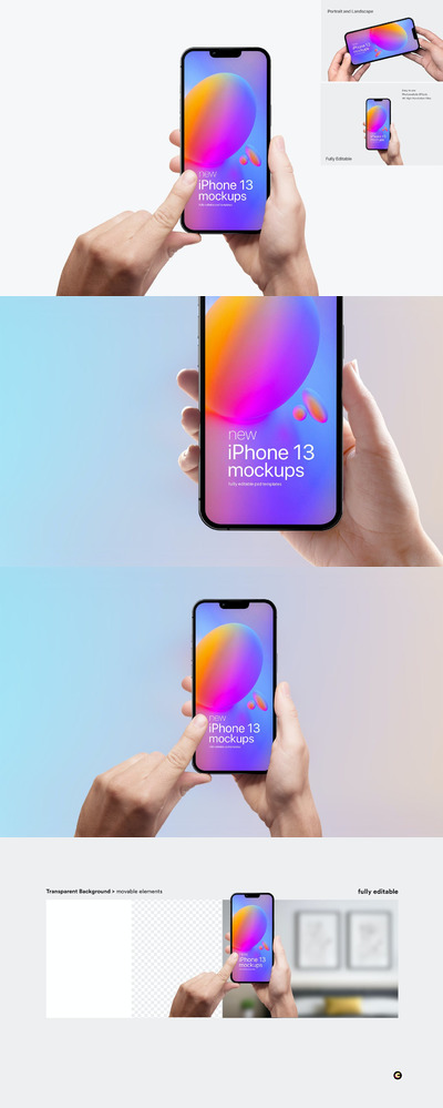 高品质的iPhone 13 APP UI样机展示模型mockups