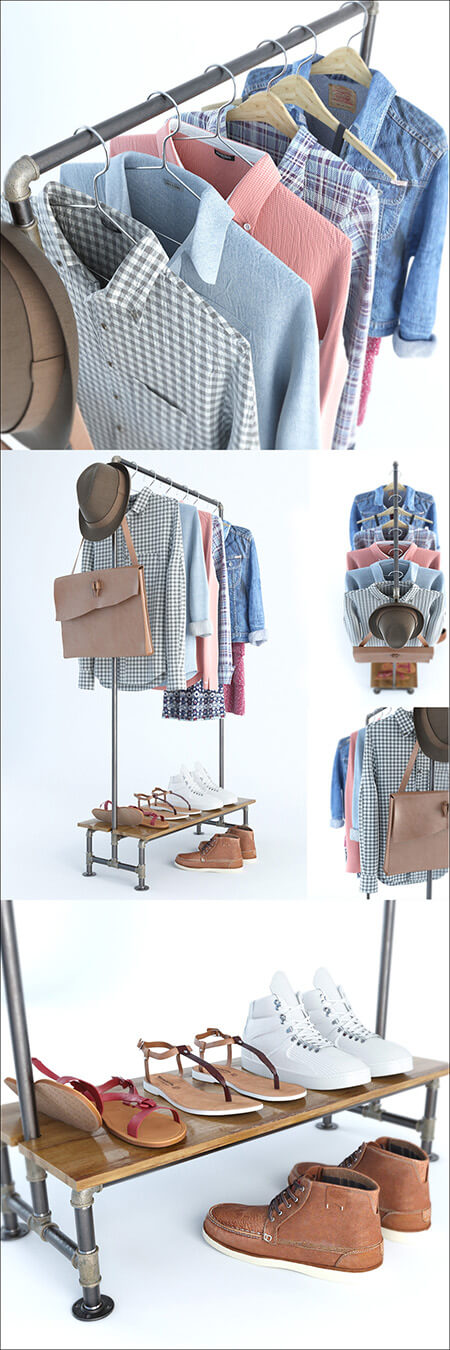 服装店衣服和鞋子模型（FBX,MAX）