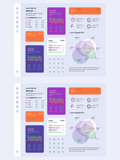 仪表板信息图表的矢量APP UI图表 (AI,EPS,JPG)