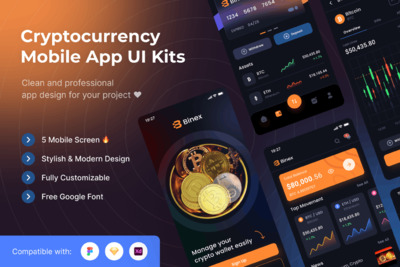 加密货币区块链APP UI KIT (FIG,SKETCH,XD)