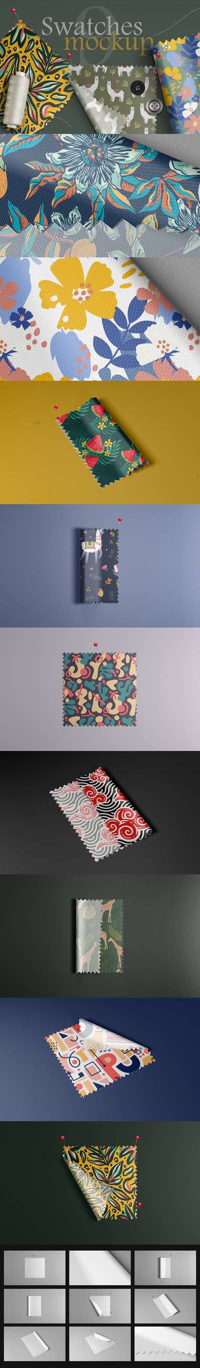 织物布料图案设计样机 (psd)